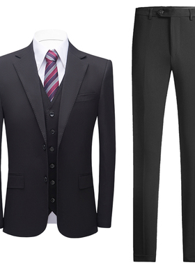 黑色西服套装男主持人服装修身商务礼服司仪青年影楼新郎休闲西装