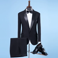 Hình ảnh studio phù hợp với XL cộng với chất béo nút cưới đám cưới nam phù rể ca sĩ trang phục phù hợp với chủ - Suit phù hợp quần nam ống rộng