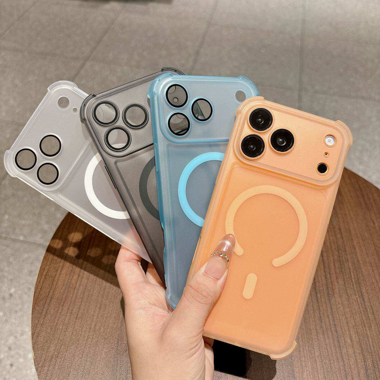 四角防摔TPU适用苹果17ProMax手机壳新款iPhone16Plus自带镜头膜15/14Pro高级感13/12全包防摔保护套男女软壳