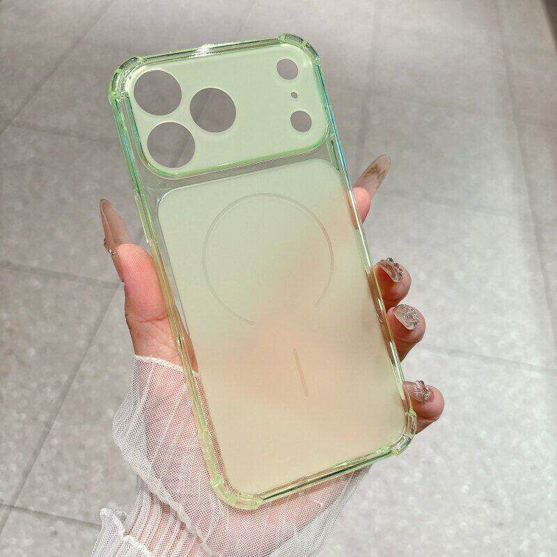 四角防摔软壳不伤机秒变大视窗适用苹果17Promax手机壳新款iPhone16/15/14Pro简约13透明12/11全包保护套情侣