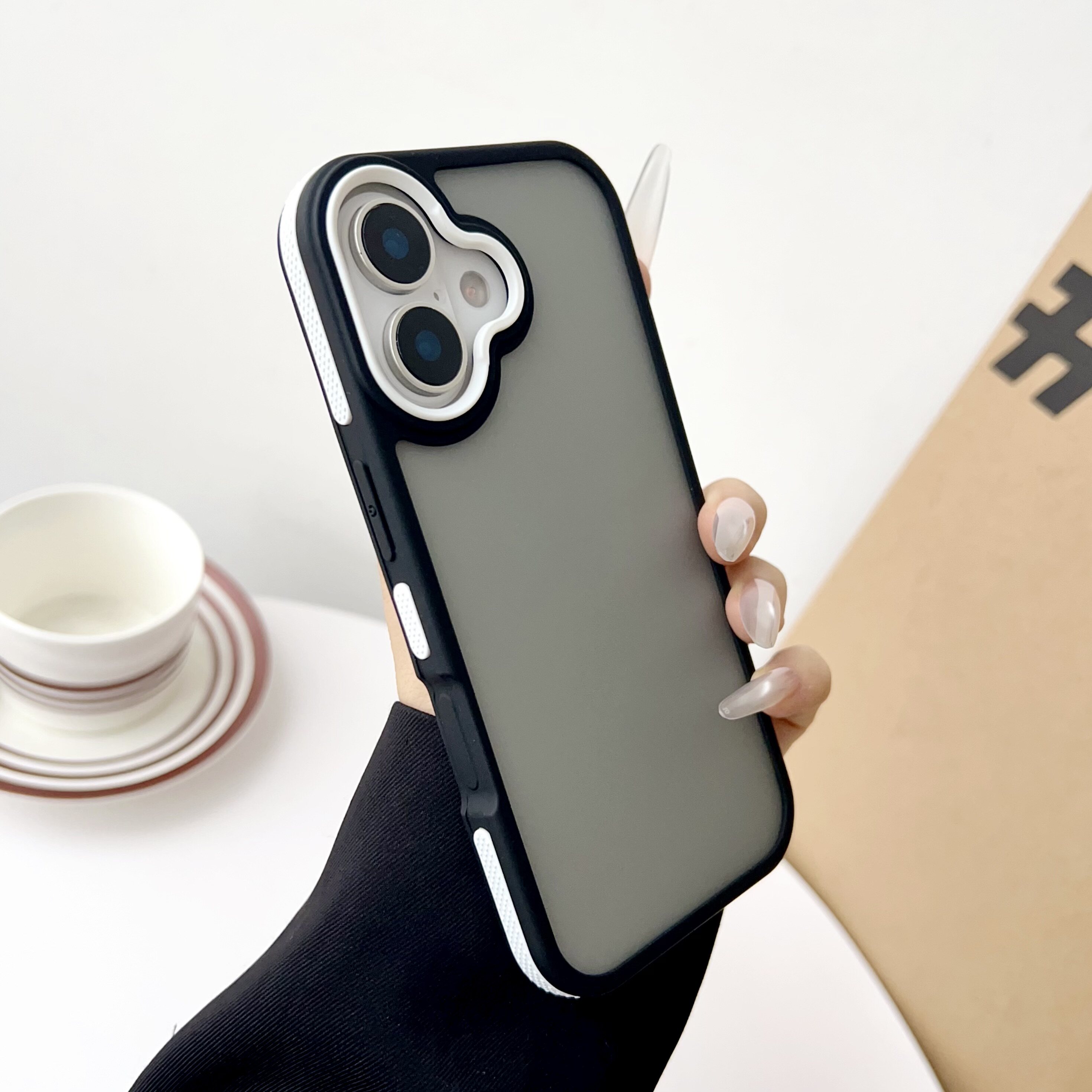 双色肤感撞色适用苹果17手机壳一体拍照按键16promax高级感15防滑14全包防摔13亚克力硬壳12保护套情侣11潮流