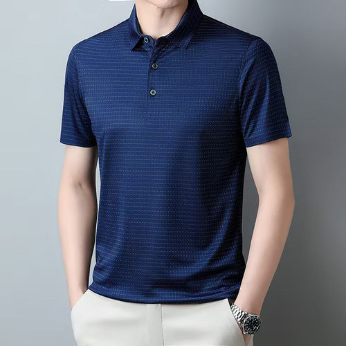 夏季凉感桑蚕丝男士短袖Polo衫