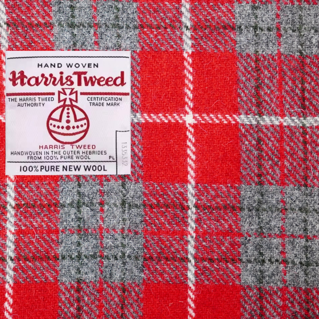 英国HarrisTweed哈里斯粗花呢DIY服饰包包车饰红格子西太后同款