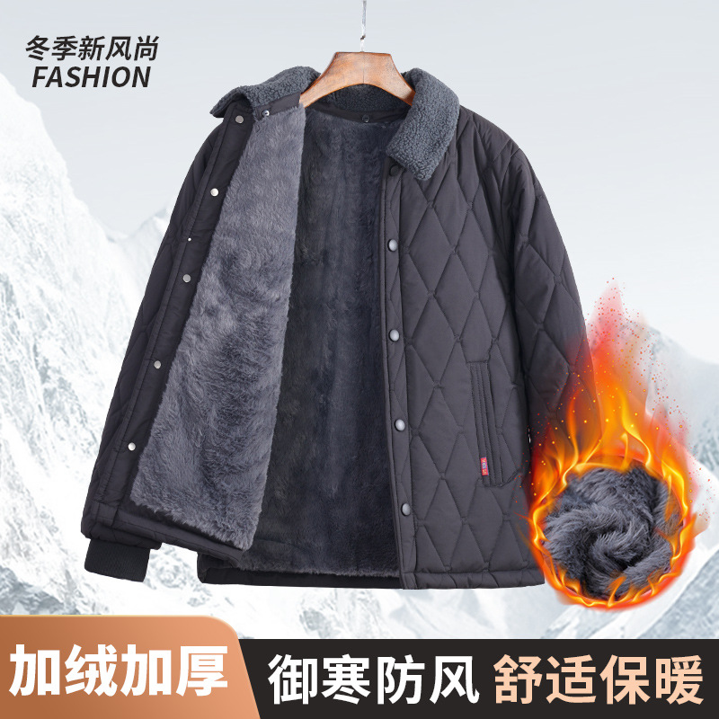 加厚秋冬季棉衣中老年爸爸棉衣