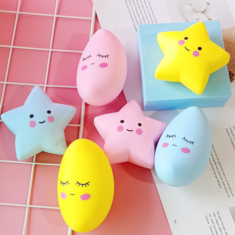 卡通表情月亮星星减压玩具tpr软胶发泄面粉球捏捏乐儿童解压