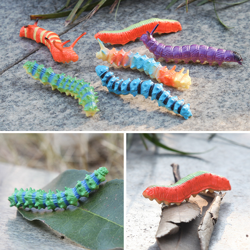 毛毛虫玩具仿真爬行动物模型塑胶菜青虫蚕虫整蛊昆虫儿童早教道具