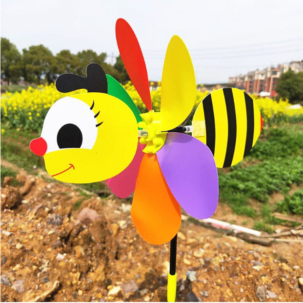 新款立体卡通风车七彩塑料彩色传统广场地摊热卖儿童玩具幼小