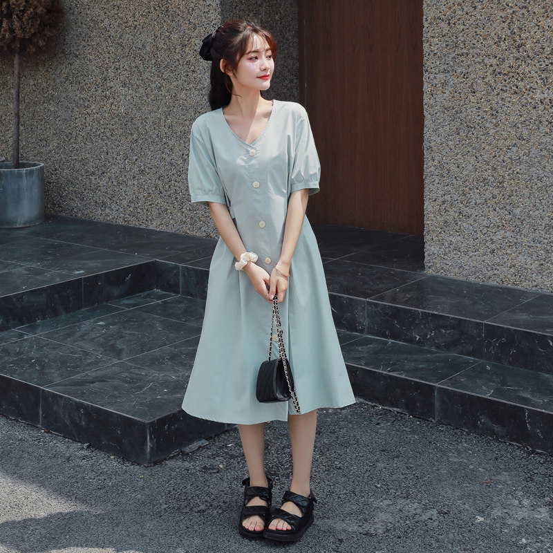 孕妇夏装连衣裙长款过膝2021时尚洋气夏天裙子潮妈法式小香风长裙