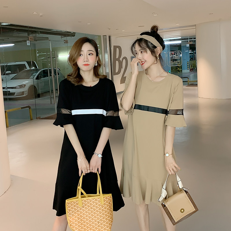 孕妇夏装连衣裙夏款2022韩版时尚孕妈妈怀孕衣服潮妈宽松夏天裙子