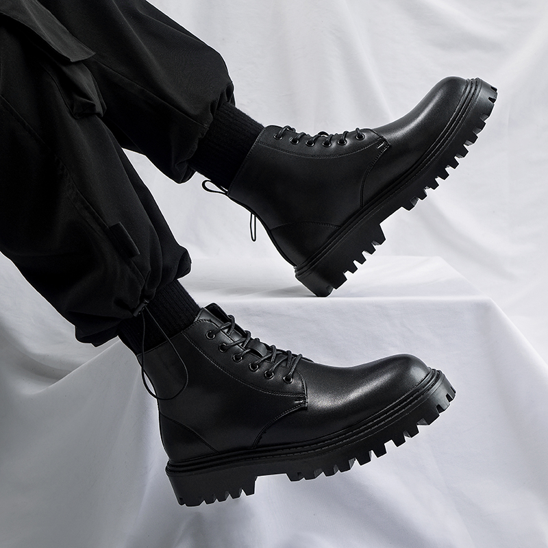 马丁靴男士英伦风黑色