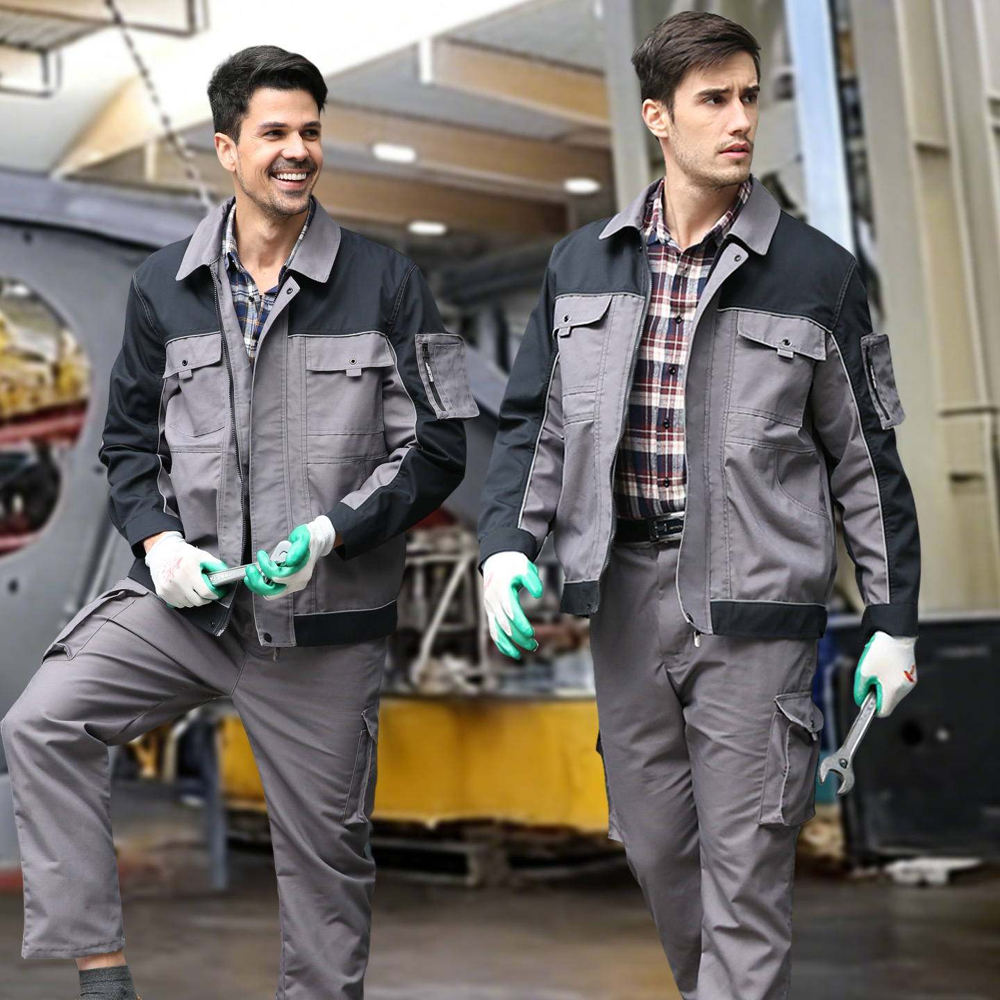 企业定制logo工作服男装工装劳保服耐磨男士外套装工地新款上衣服