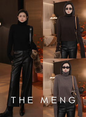 THE MENG【初遇】轻暖山羊绒绵羊毛半高领叠穿针织毛衣#M254E1563