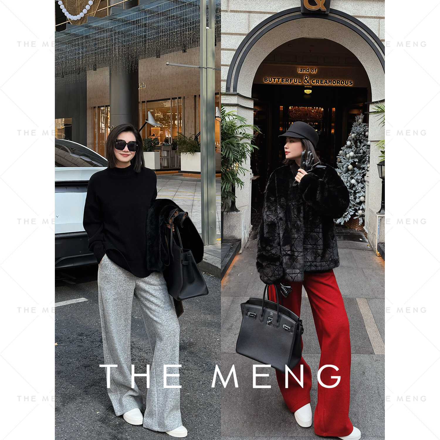 THE MENG【必买裤】羊毛锁温加绒阔腿小弯刀休闲裤#M254P1928 LZ