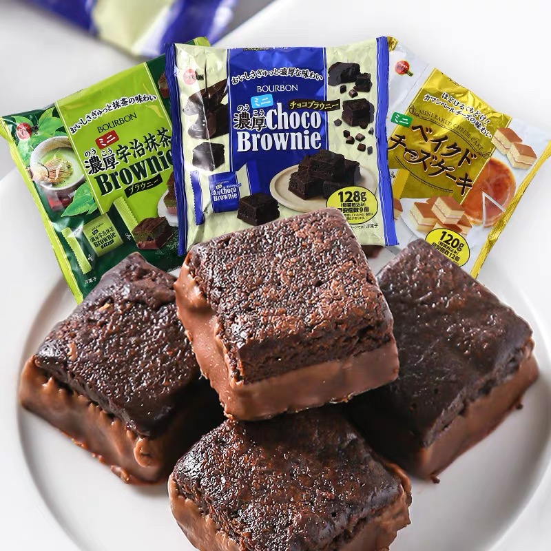 日本进口BOURBON布尔本波路梦巧克力布朗尼蛋糕浓厚抹茶味下午茶