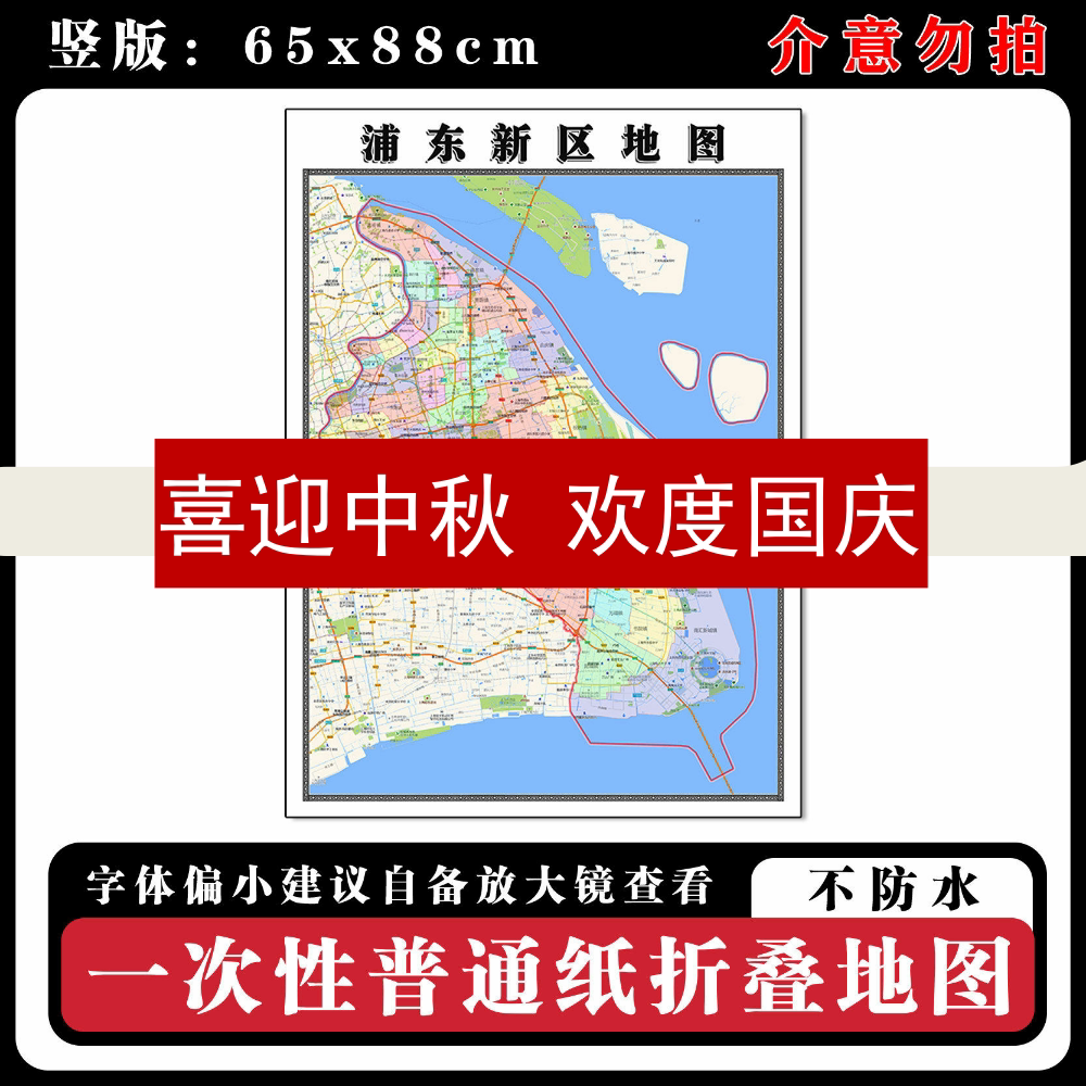 浦东新区地图88cm上海市高清办公室客厅背景墙贴新款现货简约图片