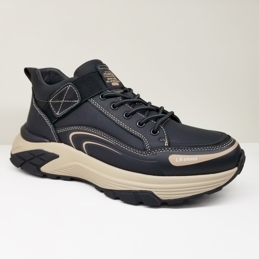 意尔康男鞋2024冬季新款韩版加绒保暖真皮厚底运动休闲一脚蹬棉鞋