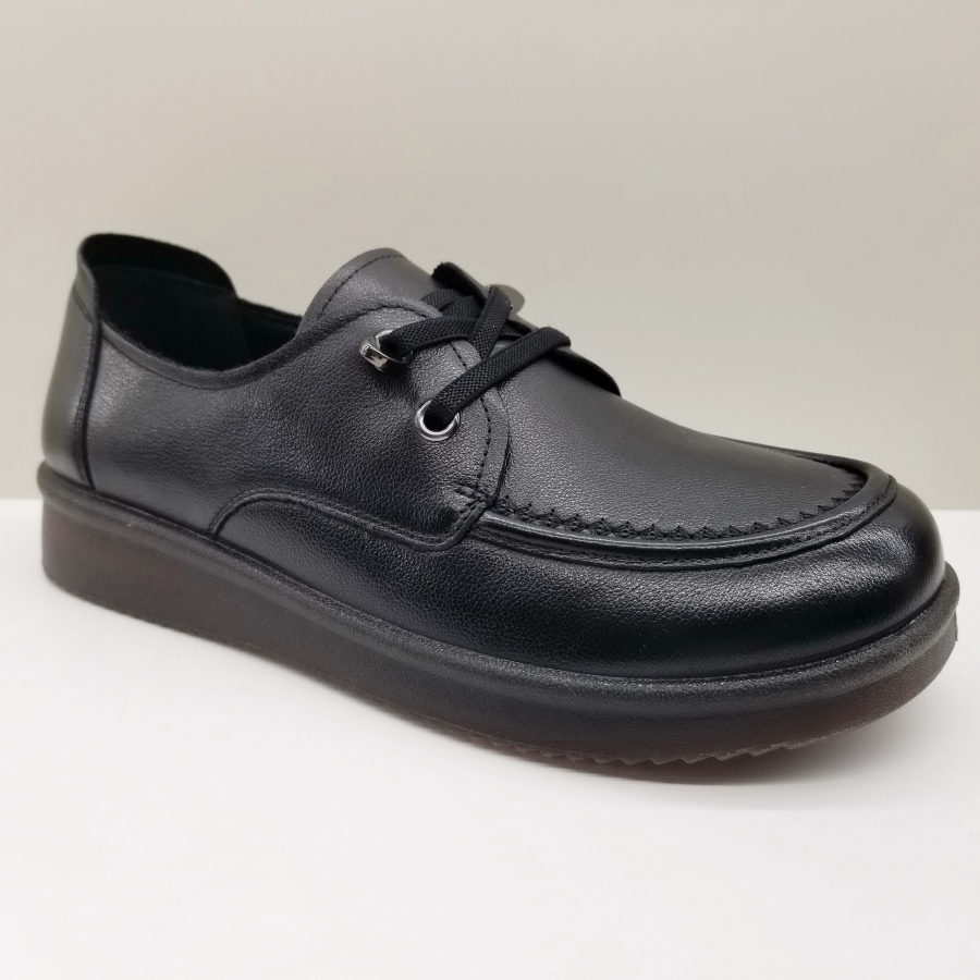 意尔康女鞋2024秋季新款休闲一脚蹬带真皮软底平底乐福鞋妈妈皮鞋