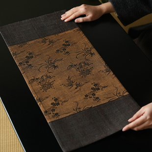 七月长茶席 慢蓝 手工真丝香云纱加厚茶事包壶垫抽纸袋