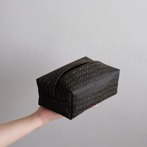 慢蓝纯手工织锦抽纸袋