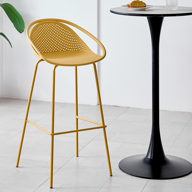 北欧简约铁艺吧台椅创意现代金属酒吧椅收银台酒吧凳前台高脚椅