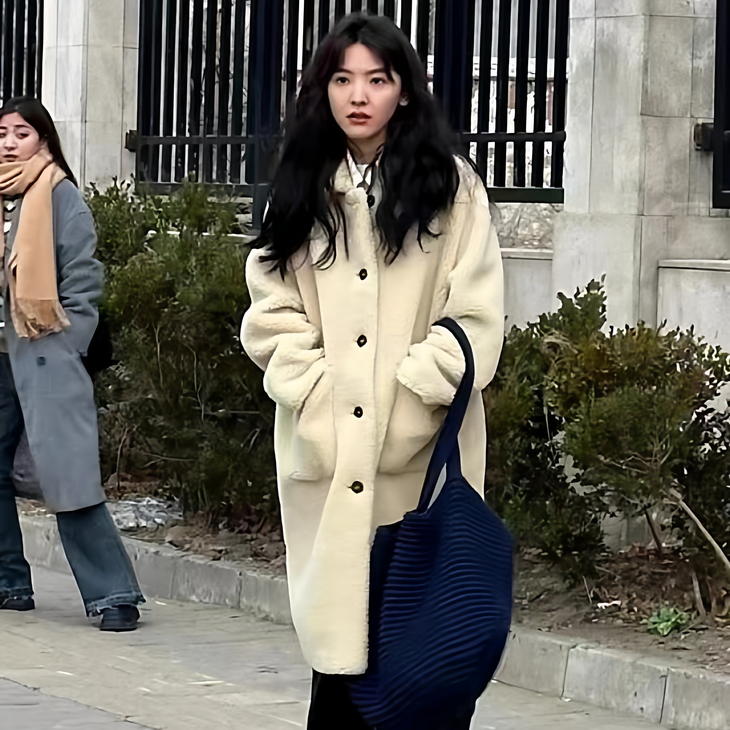 凡人歌章若楠同款羊羔绒宽松慵懒风长袖大衣复古简约秋冬保暖外套