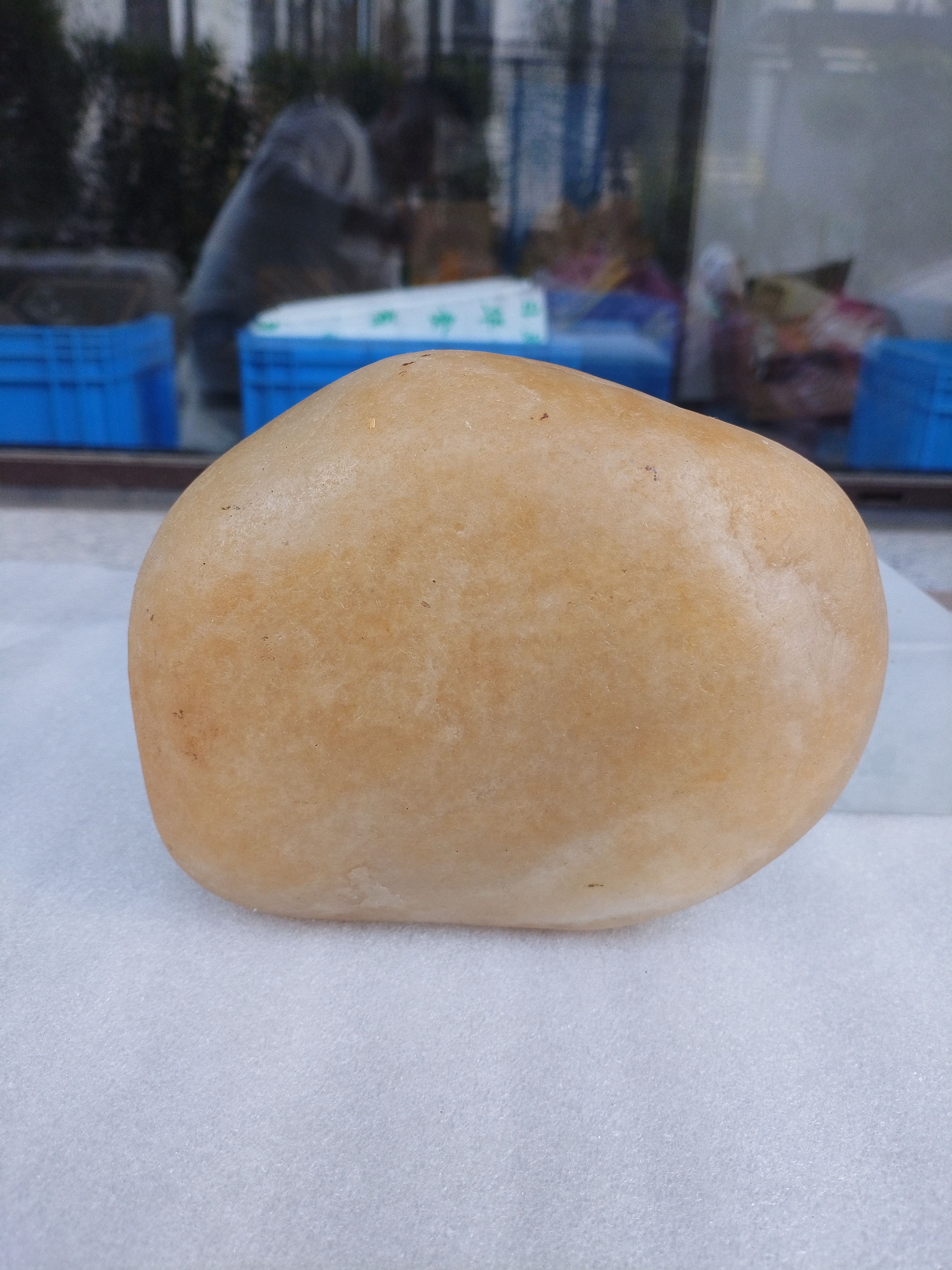 D6 纯天然金丝玉原石摆件戈壁石新疆黄蜡石雕刻石头奇石观赏3.7斤