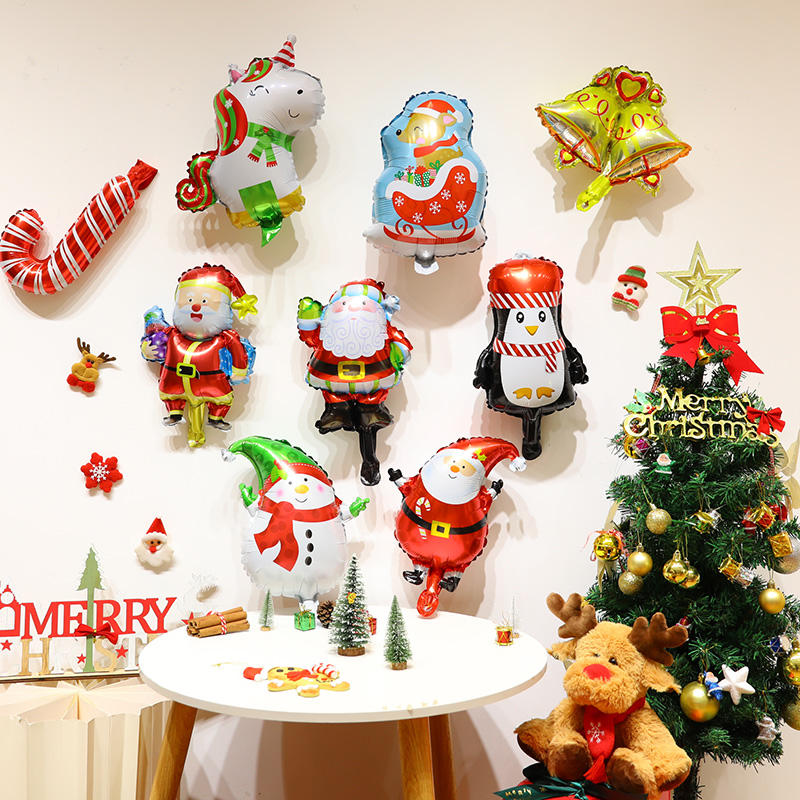 迷你11寸圣诞气球小号铝膜铝箔装饰礼品场景节日布置跨境外贸节庆