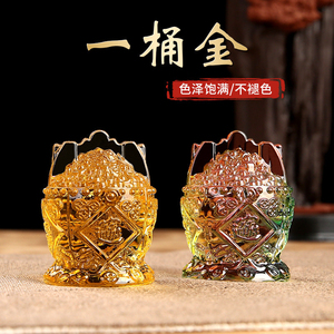 淄博博山陶瓷琉璃大观园一桶金招财摆件聚宝盆家居装饰原创礼品