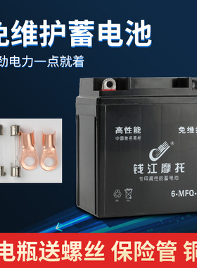 摩托车电瓶12v７a免维护通用铃木王钻豹太子钱江12V9AH摩托车电池