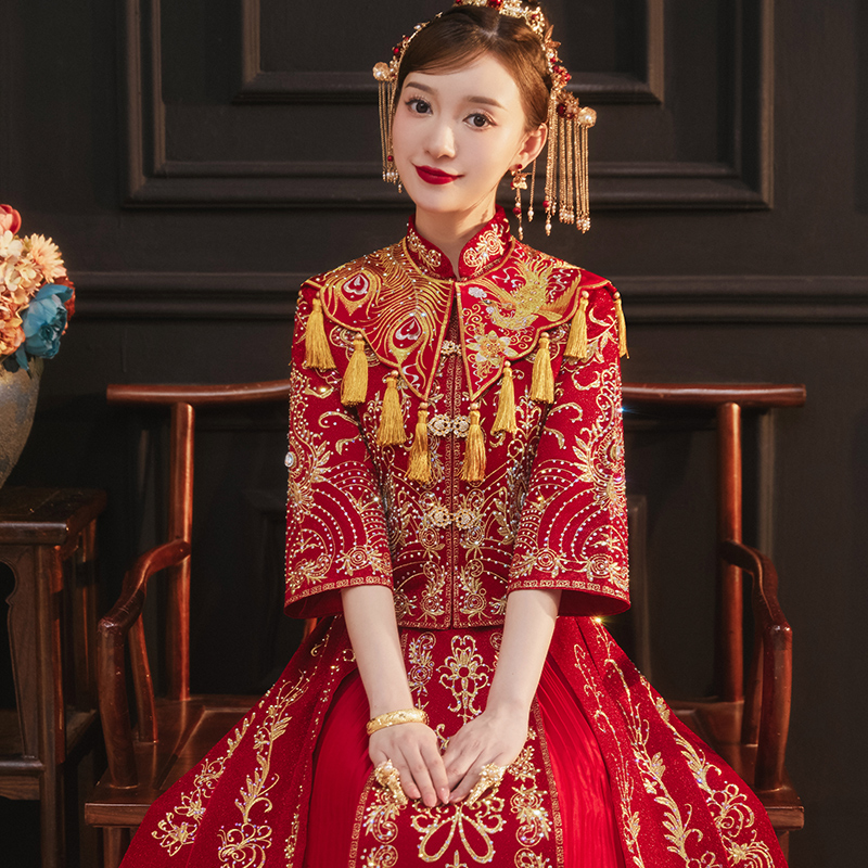 2021年新款结婚秀禾服新娘中式婚纱礼服敬酒服小个子夏季龙凤褂女|ruв категории Женская одежда, Cвадебные платья, 秀禾服 - от Buy2taobao.com для оказания профессиональной услуги покупки агента Taobao