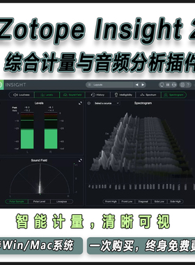 iZotope Insight 2 综合性量计与音频分析插件响度电平声场频谱