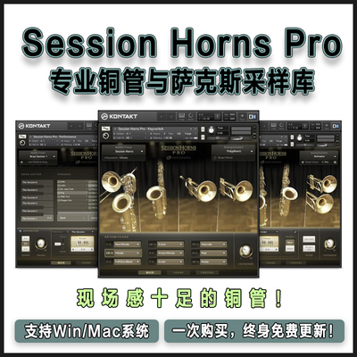 Session Horns Pro 专业铜管与萨克斯采样库康泰克音源长小大圆号