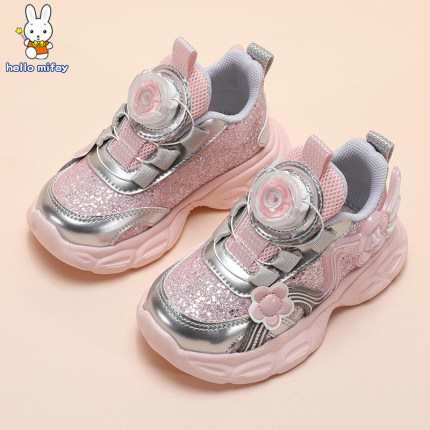 班纳米菲儿童鞋子秋季女童纽扣鞋2-7岁3宝宝运动鞋软底小女童秋鞋