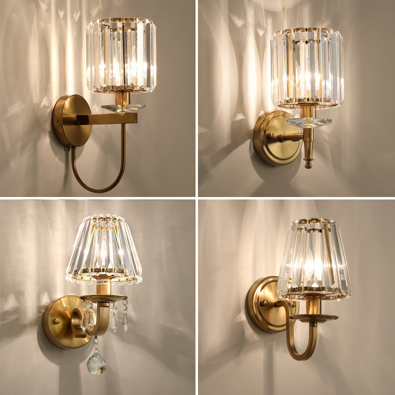 卧室壁灯充电免接线轻奢水晶客厅电视背景墙灯现代沙发床头壁灯具