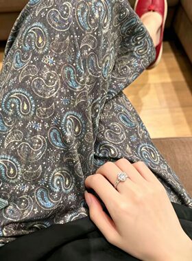 夏季薄款复古印花八分阔腿裤女2026新款百搭休闲裤宽松显瘦直筒裤