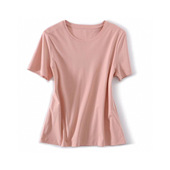 凉感莱卡棉短袖 纯棉上衣 宽松百搭圆领正肩半袖 t恤女2026夏季 薄款