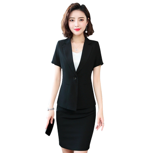 小西装套装女短袖夏季新款时尚工作服气质职业薄款西服正装外套女