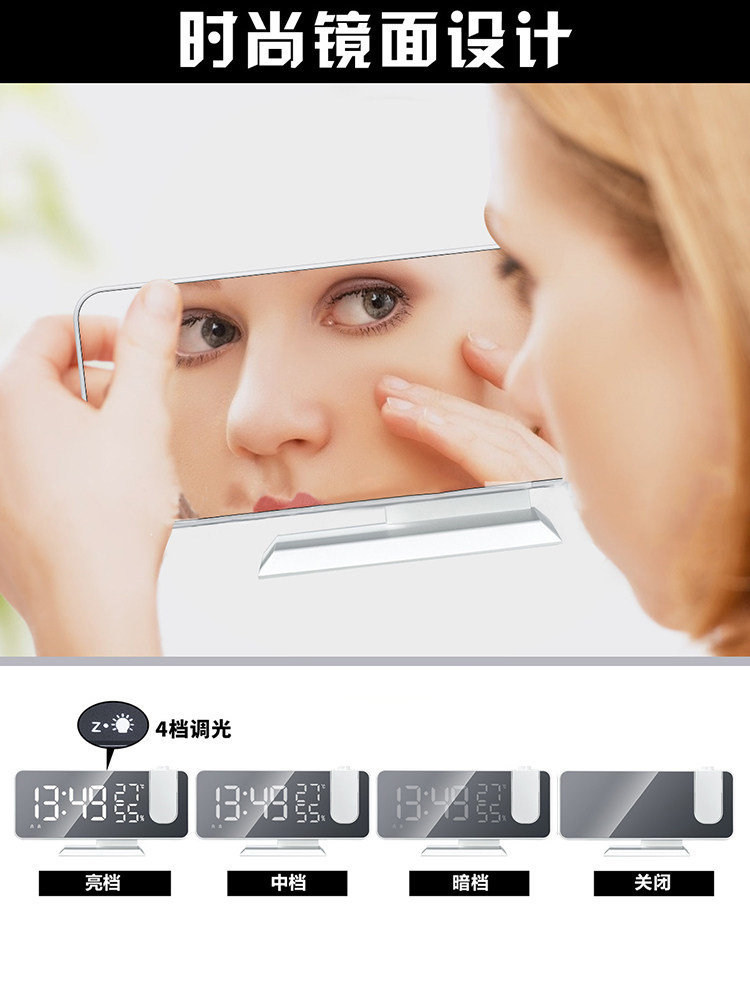 TIBANG 다기능 충전식 기숙사 알람 시계 학생 창조적 인 간단한 알람 시계 침실 머리맡 데스크탑 기숙사 스마트 알람 시계 음소거 인터넷 연예인 전자 알람 시계 휴대용