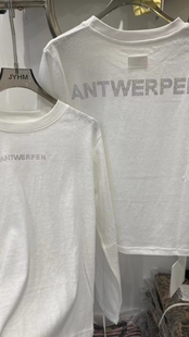 上衣 T恤女舒适棉麻打底衫 欧货2026高品春秋新款 烫钻字母百搭长袖