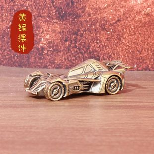 趣玩纯黄铜做旧复古塞车模型家居装饰品办公桌茶宠铜器工艺品