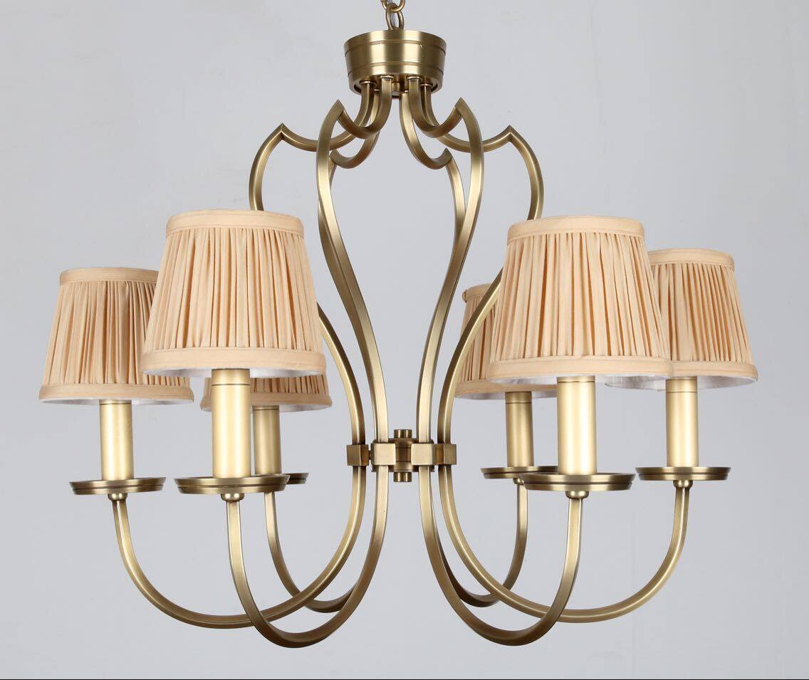 全铜欧式吊灯简美国标准别墅客厅书房卧室软装复式酒店会所照明灯