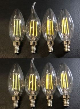 球泡爆款现货美国原单灯泡E12螺口节能灯LED美规UL尖泡拉尾蜡烛泡