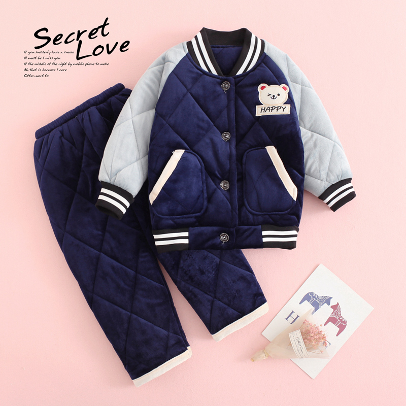 冬季儿童加厚睡衣男童女童中大童