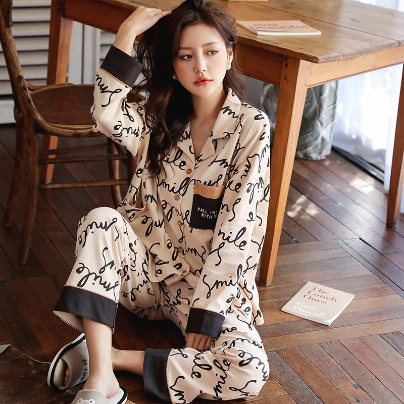 月子服春秋冬季款纯棉3月份2产后喂奶哺乳孕妇睡衣怀孕期宽松家居