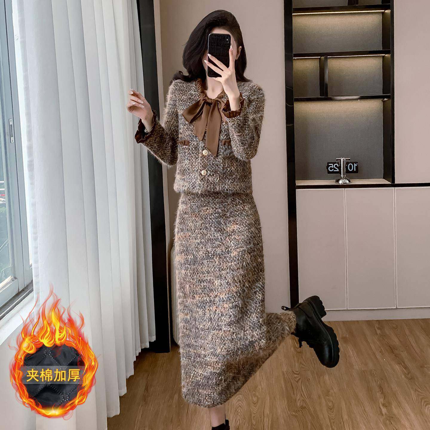 小香风毛呢套装女2025秋冬新款法式轻奢名媛千金外套半身裙两件套,女装/女士精品,时尚套装,淘宝优惠券,粉丝福利购,淘宝优惠卷