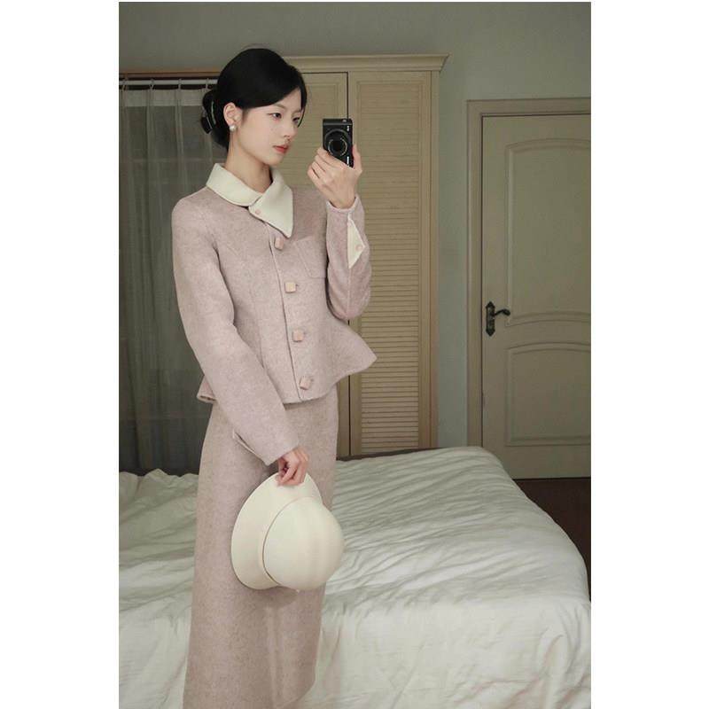 名媛小香风套装裙女冬季高级感富家千金时髦拼色外套半身裙两件套,女装/女士精品,时尚套装,淘宝优惠券,粉丝福利购,淘宝优惠卷