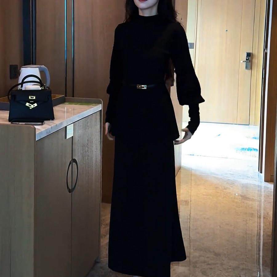 韩系独特漂亮冬装一整套巨好看半高领针织毛衣缎面半身裙两件套女,女装/女士精品,时尚套装,淘宝优惠券,粉丝福利购,淘宝优惠卷