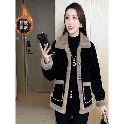 加绒加厚外套女秋冬款2025年新款冬季女士棉袄小香风皮毛一体爆款