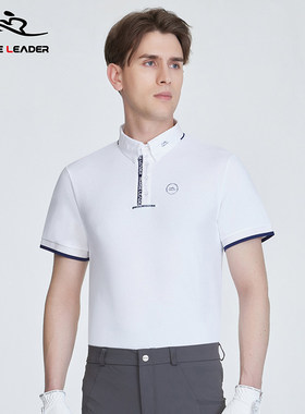 HORSELEADER夏季马术T恤短袖成人马术服装马术装备翻领比赛衬衫