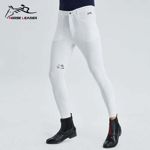 HORSELEADER马术装备夏季超薄速干硅胶马裤骑马服装骑士裤子男